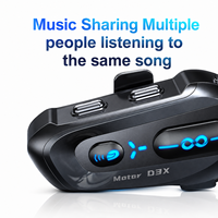 Casque Intercom Moto 5.4 pour Motards, Communication Groupe Illimitée 300M, Partage de Musique, IPX6, 1000mAh, 25H d'Autonomie