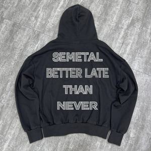 Sweat à capuche surdimensionné à épaules tombantes de haute qualité personnalisé par un designer, sweat à capuche en coton lourd, fabricants de sweat à capuche avec strass - Product Image 4