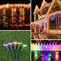 Guirlandes lumineuses solaires LED G40 IP65 pour extérieur, multicolores, pour jardin, patio, mariage, Noël, décoration de fêtes