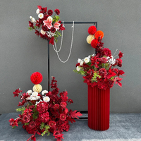 Arche de mariage en mousse pour fond de décoration de mariage Fleur artificielle suspendue Rangée de fleurs en plastique légère faite à la main