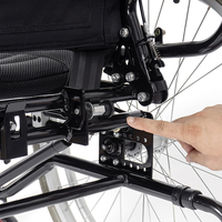 Silla de Ruedas Manual Portátil de Primera Calidad para Personas con Discapacidad, con Apoyo para Manos, de Acero Inoxidable y Carbono, Reclinable en la Parte Trasera