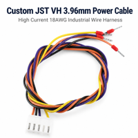 Câble d'alimentation haute intensité personnalisé JST VH 3,96 mm 5 broches vers bornier UL1007 18AWG