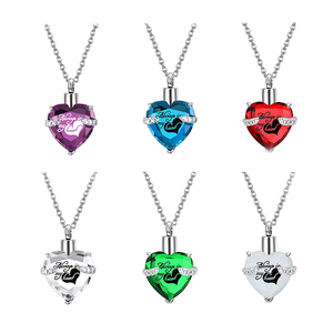 Cremazione in vetro, gioielli, acciaio inossidabile, per sempre nato nel mio cuore, ciondolo in pietra, urna, collana, cenere rack, souvenir - Product Image 1