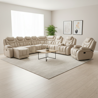 Wohnzimmer-Möbel-Layout L-förmiges Ecksofa mit Ottoman-Sofagarnitur