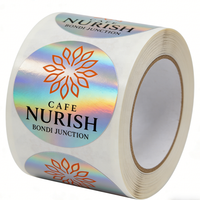 Autocollant holographique personnalisé avec logo, autocollant laser réfléchissant arc-en-ciel, autocollants holographiques pour ordinateur portable, produits à étiquette privée, étiquettes pour emballages de café