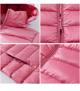 Casual Slim Remove Hood Vestes en duvet d'hiver pour femmes Veste en duvet à capuche <span class=keywords><strong>longue</strong></span> <span class=keywords><strong>Ultra</strong></span> légère et <span class=keywords><strong>chaude</strong></span> de couleur unie - Product Image 3