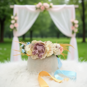 Cinturón de flores con plumas en ambos lados de 4 cm, cinturones para boda - Product Image 1