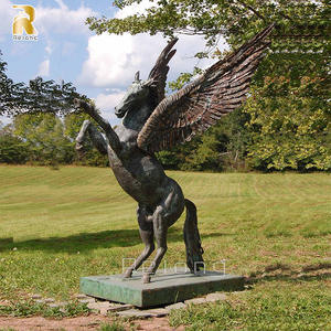 Estatua de PEGASO de Metal para decoración al aire libre, estatua de bronce, caballo volador con alas, tamaño real - Product Image 3