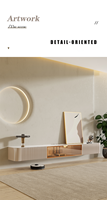 Meuble de salon de luxe moderne, meuble TV flottant, meuble TV mural et Table basse, meuble TV avec verre