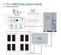 Système de stockage d'énergie solaire hybride commercial/industriel T.Y.L 100KW 215KWH, batterie lithium-ion intégrée, MPPT intégré