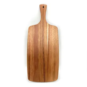 Kitchen Acacia Wood Charcuterie Cutting Display Board Cheese Serving Board With Handle Food Serving Board Butcher Block