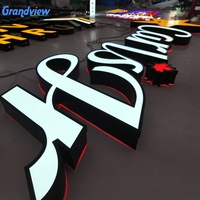 Enseigne Métallique Personnalisée 3D en Acier Inoxydable avec Rétroéclairage LED, Lettres Murales Publicitaires pour Entreprises