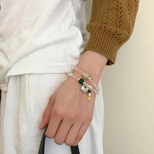 หยกคริสตัลสีขาวธรรมชาติ กำไลข้อมือวงแหวนคู่ 999 เงินแท้ สไตล์จีน สำหรับผู้หญิง สวมใส่ได้ทุกวัน - Product Image 5