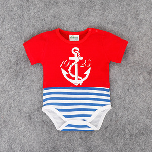 Nuevos productos 2017 algodón recién nacido Technic Baby Clothes Summer Naval Wind Romper - Product Image 2