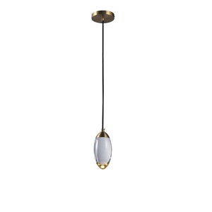Hiện Đại Brass Và Pha Lê Ánh Sáng Mặt Dây Chuyền Tối Giản Hình Bầu Dục Pha Lê Bóng Đèn LED Treo Đèn Sang Trọng Đèn Cho Phòng Ăn Nhà Bếp Đảo - Product Image 1