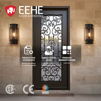 Portes d'entrée en acier de sécurité EEHE, portes extérieures en métal, portes résistantes antivol, imperméables, coupe-vent, portes d'entrée extérieures en aluminium durables