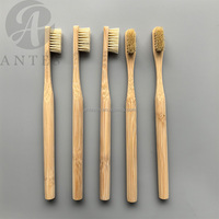 Brosse à dents en poils de sanglier naturels, brosse à dents en bambou avec logo laser personnalisé