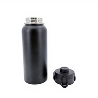 Bouteille d'eau en acier inoxydable de 32 oz, bouteille isotherme sous vide avec couvercle à ouverture à une touche breveté, large ouverture, anti-fuite, poignée amovible