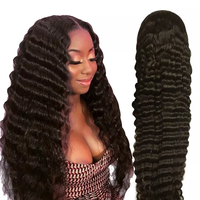 Perruque Lace Frontale en Cheveux Humains Vierges Indiens Bruts Non Traités, Cuticules Alignées, Ondulation Profonde Lâche, pour Femmes