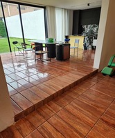 Dalles de travertin rouge naturel polies, modernes et de grande taille, fabrication sur mesure pour toute la maison, vente en gros pour villas, halls et hôtels