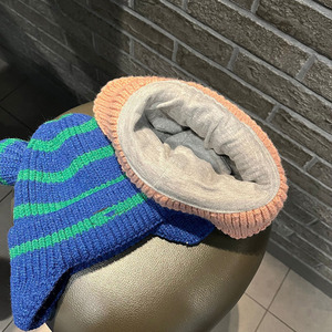 Herbst und Winter Baby mütze Niedlicher gestreifter Bären ohr schutz Warme Strick mütze für Jungen und Mädchen - Product Image 2