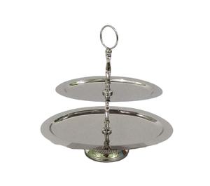 Soporte de pastel de lujo de Metal creativo Soporte de pastel de diseñador de 2 niveles para soporte de postre de fiesta Cantidad hecha a mano Precio al por mayor - Product Image 5