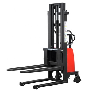 Apilador de Palets Semieléctrico con Horquillas de Alcance y Patas Abatibles, Carretilla Elevadora Autocargable, Elevador de Horquillas Totalmente Autopropulsado - Product Image 2