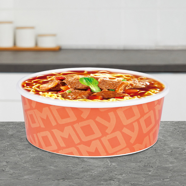 Custom Printed Ramen Cooker Machine Induction Heatable Paper Bowls for Home Office Salad Soup Convenient Self-cooker Shop