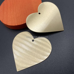 Gepersonaliseerde Vormen Massief Messing Hartvormige Plaat Voor Cadeau Decoratie Hamer Blanco Tags 2 Inch - Product Image 2