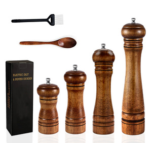 <span class=keywords><strong>Moulin</strong></span> à sel et à <span class=keywords><strong>poivre</strong></span> écologique à <span class=keywords><strong>manivelle</strong></span> pour restaurant, en bois de caoutchouc et acrylique, fonctionnement par bouton rotatif - Product Image 2