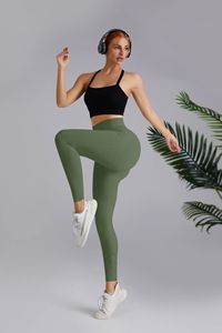 Alta calidad sólido mantequilla suave tejido levantamiento de glúteos Scrunch sin costuras gimnasio Yoga Leggings cintura alta pantalones de Yoga - Product Image 6