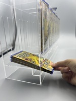 Distributeur de boosters en acrylique en gros, personnalisé, 6 emplacements, pour le stockage de jeux de cartes à collectionner écologiques