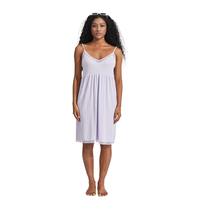 Robe de nuit élégante et confortable pour la peau, taille S-XXL, couleur unie, col en V, détail en dentelle, sans manches, style cami, longueur midi, pour un usage quotidien