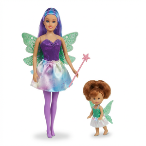 Fairy Doll Set with <b>Magic</b> Wand 29cm Fashion Doll for Girls Ages 5 7 Years Plastic Toy with Wings and Dress - Product Image 3