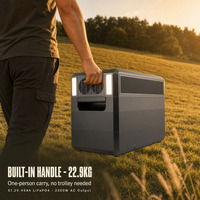Station d'alimentation portable 2300W 2300Wh avec batterie LiFePO4, onduleur à onde sinusoïdale pure et contrôleur MPPT pour alimentation mobile et secours extérieur