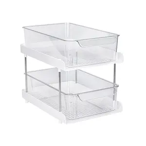 Choice Fun Transparent double-layer drawer storage rack cabinet seasoning bottle cup storage