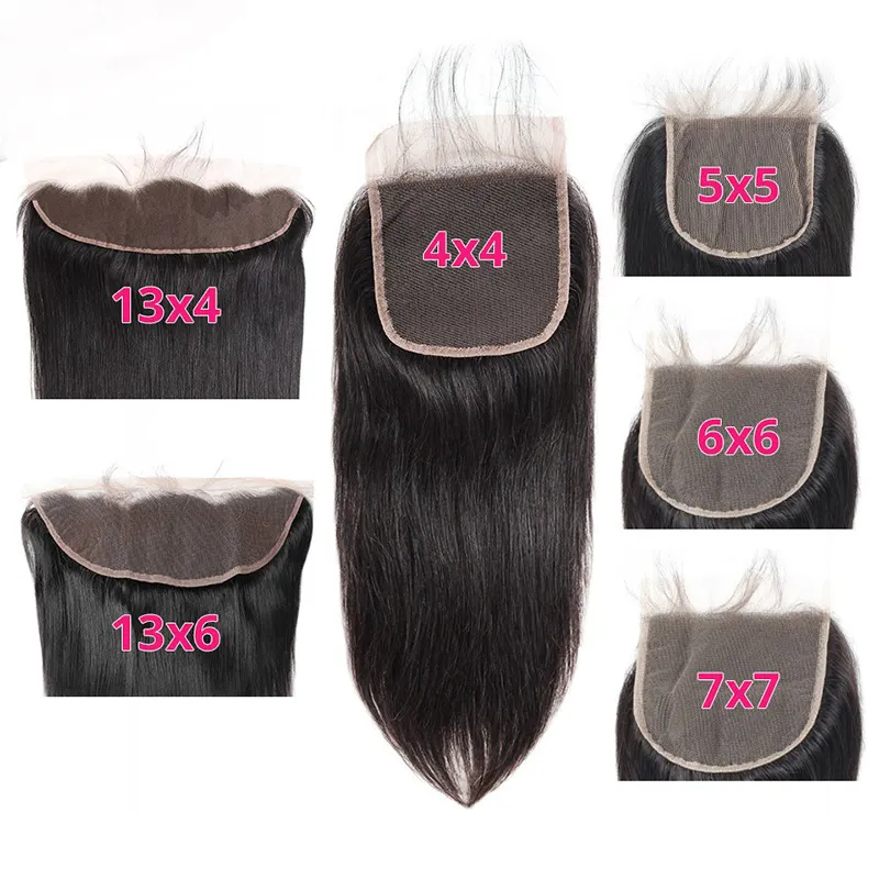 Raw Indian virgin Human Hair Pre Plucked Transparent 5x5 6x6 Lace Closure Frontal Cheap HD 13x4 13x6 360 Lace Frontal Closure