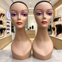 Tête de mannequin femme haut de gamme avec épaules pour maquillage, coiffure, usage scolaire et présentation en magasin