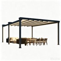 Auvent rétractable motorisé étanche avec télécommande, structure en alliage d'aluminium, pour villa, terrasse, patio, balcon, usage extérieur