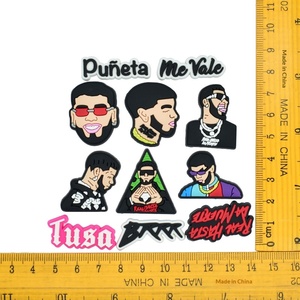 Accesorios Decorativos para Zapatos con Hebilla de PVC de Goma Suave, Desmontables, con Diseño de Dibujos Animados 2D del Cantante <span class=keywords><strong>Anuel</strong></span> AA, para Comercio Electrónico Transfronterizo - Product Image 3