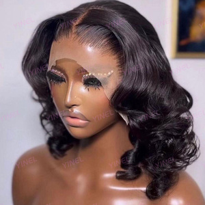 Nguyên Ấn Độ ngắn Bob HD cho ren phía trước Tóc Giả glueless Trong Suốt Ren tóc giả cho phụ nữ da đen tóc Trinh Nữ đầy đủ phía trước HD ren - Product Image 5