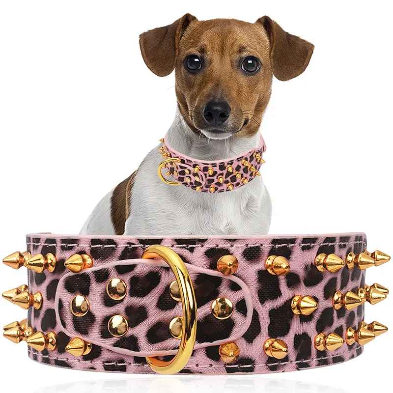 Proteggi il collare per cani a spillo in morbida pelle Pu funghi divertenti rivetto Spike Studded Puppy collari per cani da esterno regolabili per Bullydog