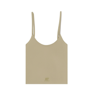 Top de Yoga Ajustado Color Caqui para Mujer Vetega, con Tirantes Finos, Largo a la Cintura, Algodón Elástico Medio, Ropa Deportiva Elegante para Adultos - Product Image 1