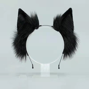 عصابة رأس تنكرية مصنوعة يدويًا للحفلات ولعب الأدوار من الأنيمي ، عصابة رأس جميلة واقعية من آذان القط والفراء على شكل حيوان ، عقال آذان القط - Product Image 2