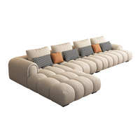 Modulares Ecksofa in L-Form, Wohnzimmer-Sofas mit Tiefsitz, Nordisches Modernes Weißes Couch-Sofa-Set