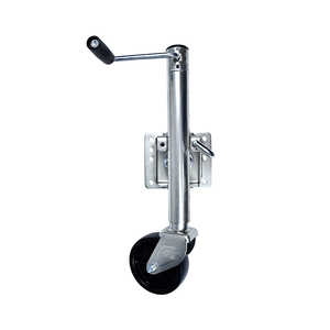 Gato de elevación para remolque de metal galvanizado con fijación por tornillos, capacidad de 1000 LBS, rueda giratoria de goma de 6 pulgadas, recorrido de 10 pulgadas, altura máxima de 22.5 pulgadas - Product Image 1
