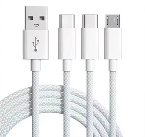 Universelles 6A 66W 3-in-1 Super-Lade USB Type-C Datenkabel Nylon-Geflochtenes Schnelllade Micro USB Lade Multi-Funktionskabel - Product Image 2