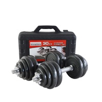 Ensemble d'haltères réglables finition brillante 20 kg, kit de rangement portable pour salle de sport à domicile, cadre en acier et fonte durable, multi-usages