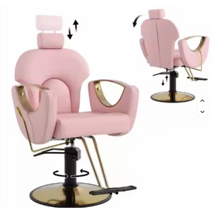Silla de Peluquería Hidráulica con Reposacabezas Ajustable y Giratorio de 360 Grados, Silla de Barbero, Silla de Salón - Product Image 4