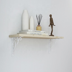 Support bouclé classique Support d'étagère mural simple en métal et bois pour structure triangulaire de maison et de garage pour l'utilisation de meubles - Product Image 3
